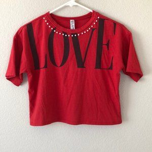 Red “Love” Crop Top